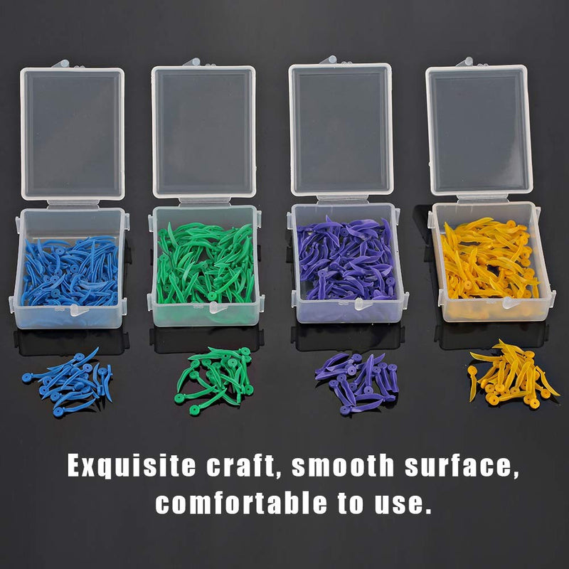 Jadeshay Diastema Wedges,4 Box 4 Color Disposable Plastic Dental Fixing Wedge with Hole