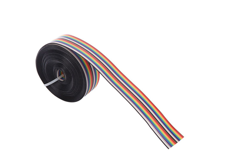 Eowpower 16.5Ft/5M 20Pin Rainbow Color Flat Ribbon Cable IDC Wire Cable