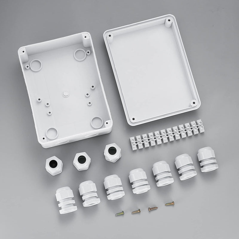 Aoyfuwell Junction box waterproof IP65, surface-mounted junction box, outdoor distribution box, electrical project boxes, ABS cable junction box for electrical junction box control - 150 x 110 x 70 mm