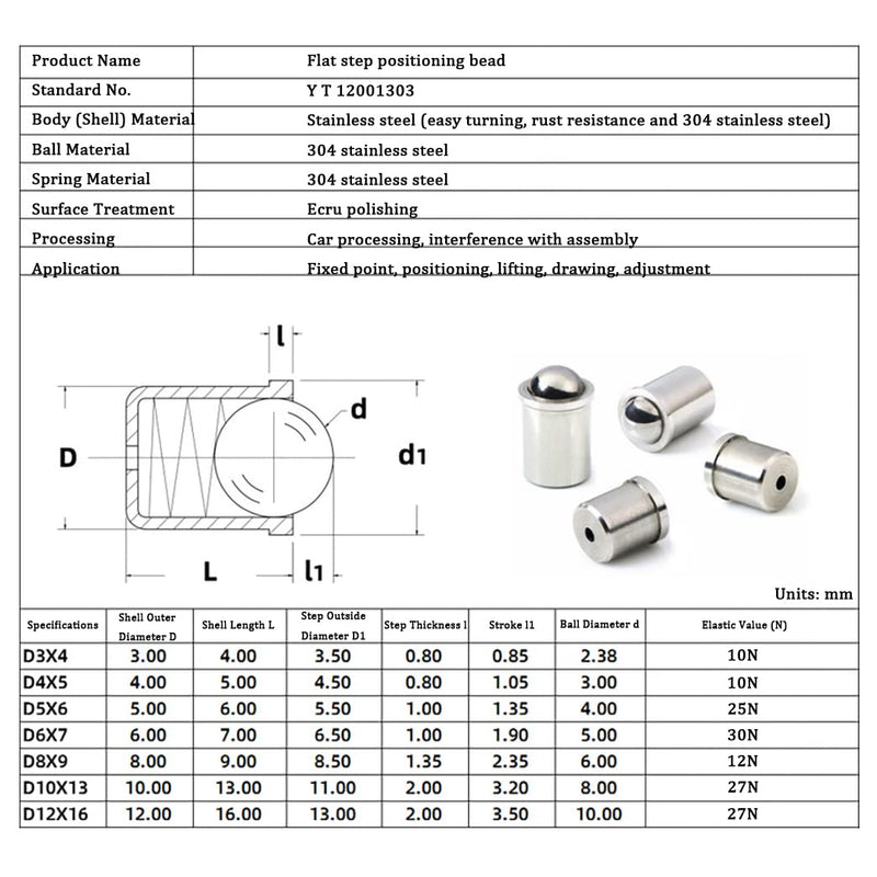 20Pcs Ball Plunger, Ball Catch Latch Catcher, Ball Point Spring Plunger (φ 4x5)