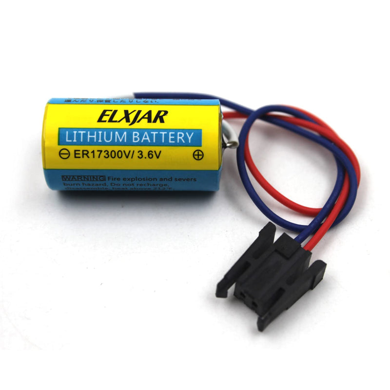 (5-Pack) 3.6V 2100mAh A6BAT PLC Lithium Battery with Plug Replacement - PLC Logic Controller, for Mitsubishi Q A6BAT ER17330V A6BAT-MRBAT B9670MC A1S A2S AnS Series