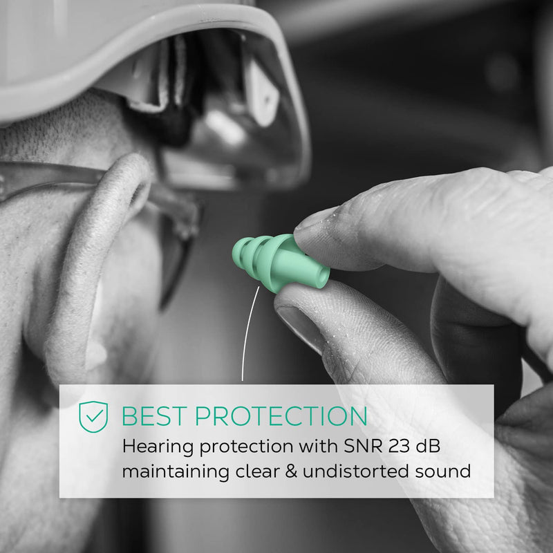 Work Ear Plugs - Shush Worker - Reusable Filter - Prevent Occupational Hearing Loss - High Performance Hearing Protection with Ceramic Filter - for All Ear Sizes