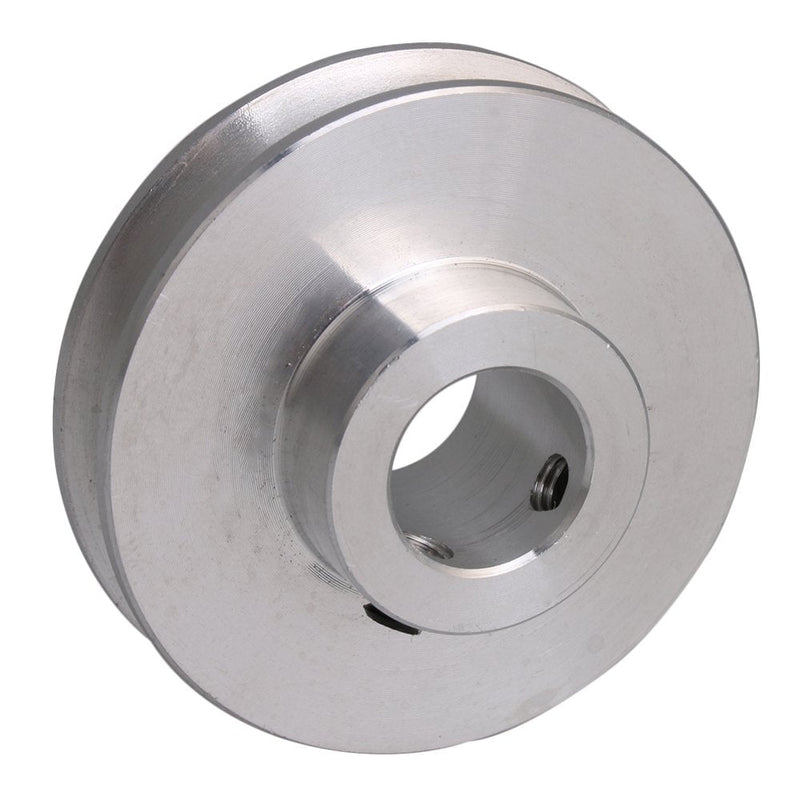 BQLZR 41x16x12MM Silver Aluminum Alloy Single 12MM Fixed Bore Pulley for Motor Shaft 3-5MM PU Round Belt