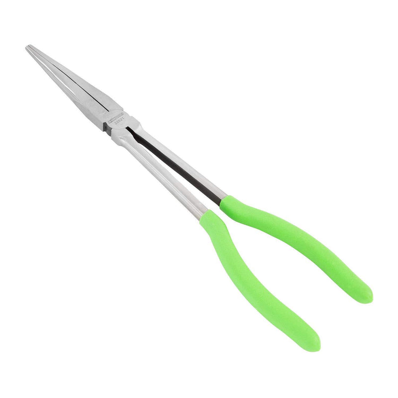 OEMTOOLS 22621 11 Inch Long Nose Pliers | Great Automotive & Electrician’s Repair Tool | 11 Inch “Needle Nose” Pliers for Delicate or Difficult-to-Reach Pieces | Heat-Treated Steel | Green Straight Nose