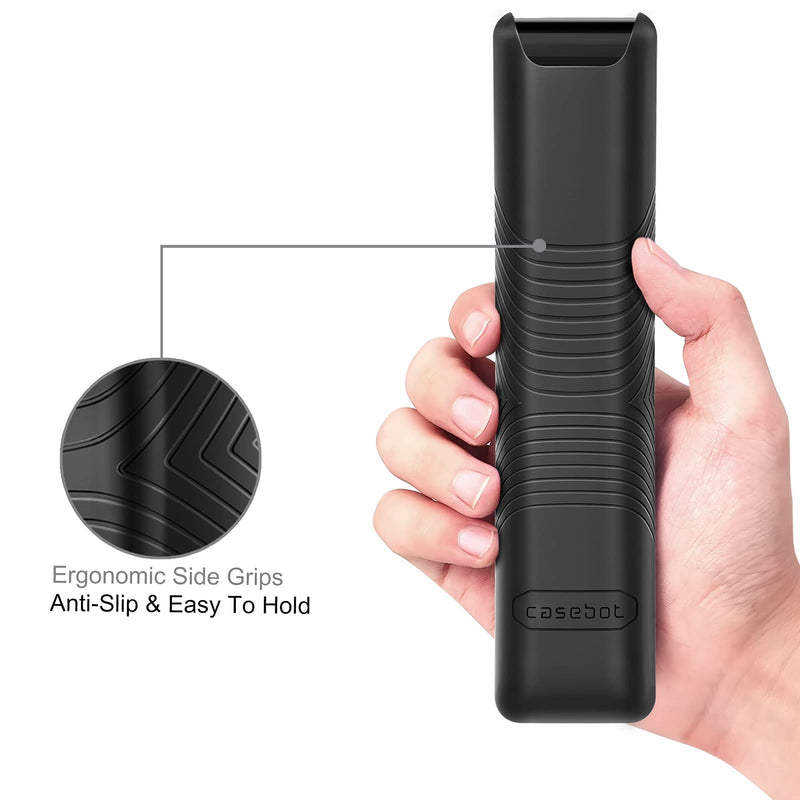 Fintie Protective Case Compatible Samsung Smart TV Remote Controller BN59 Series, CaseBot Light Weight Kids-Friendly Anti Slip Shock Proof Silicone Cover, Black