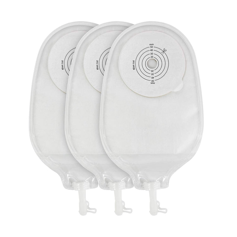OSTUPMED 15 Pcs Urostomy Bag, Ostomy Bags with Closure for Colostomy Ileostomy Stoma Care, Cut-to-Fit 3/4"-2(10-50mm)