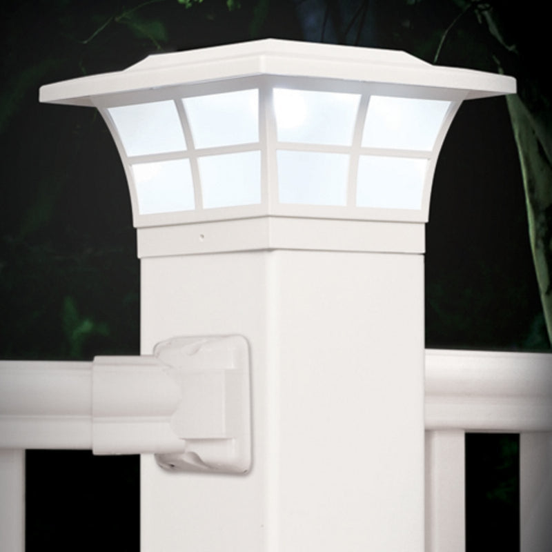 Classy Caps SL079W 4X4 White PVC Prestige Solar Post Cap, 4" x 4"