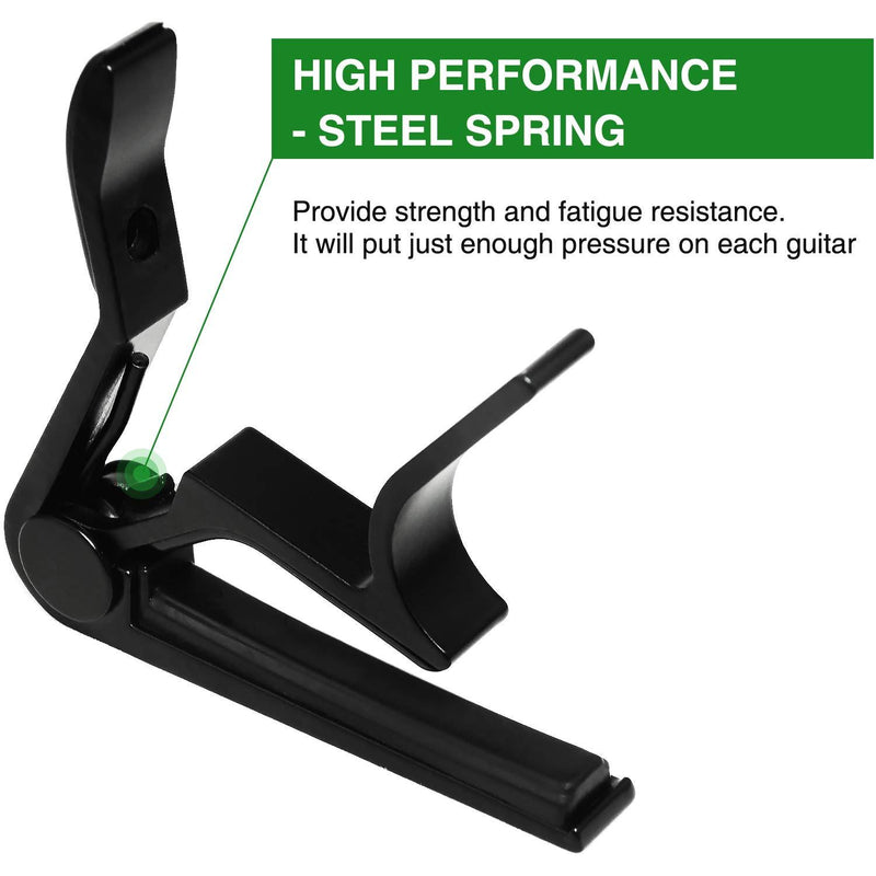 Guitar Capo, 6-String Acoustic & Electric Guitar Capo,SIIWOO Guitar Capo Acoustic(Black)