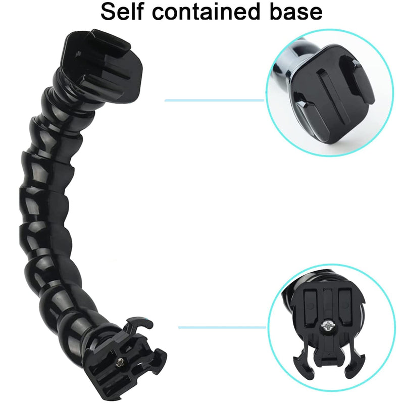 FiTSTILL Jaws Flex Clamp Mount with Adjustable Gooseneck 8-Section Compatible with Go Pro Hero 11,10. 9, 8, 7, 6, 5, 4, Session, 3+, 3, 2, 1, Max, Fusion, DJI Osmo Action Cameras