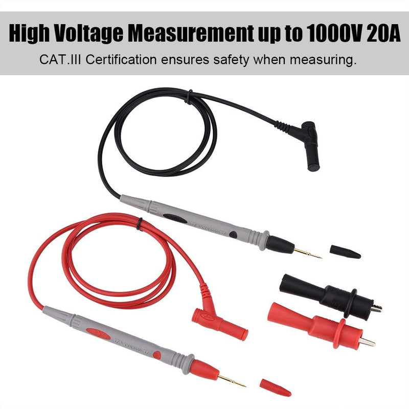 fosa Electronic Test Leads Kit, 1000V/20A Ultra-Sharp Digital Multimeter Leads Alligator Clips Replaceable Multimeter Probes