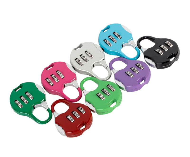 ZPLIUST 3 Digit Combinations Padlock The Safe Cipher Lock Resettable Code Lock , Color Locks (8 Pack) 8Pack