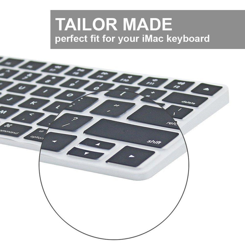 JIFF 2 in 1 Bundle - Silicone Soft Skin Protector Covers for Apple Magic Keyboard (MLA22LL/A) with US Layout and MAC Apple Magic Mouse (Black) Black