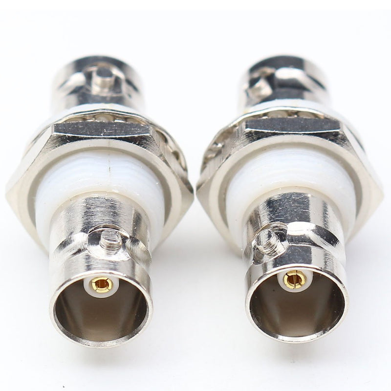 BNC Female Bulkhead Connector,ANHAN BNC Female to Female Bulkhead Coax Adapter BNC Coupler Coaxial Cable adapters for CCTV Security Camera 2Packs BNC Female Bulkhead 2pcs