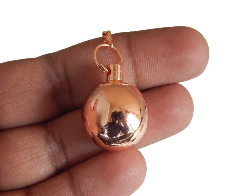 Openable Round Ball Copper Metal Pendulum. Healing Dowsing Reiki Metaphysical Chakra Balancing Pendulum for Divination & Dowsing.
