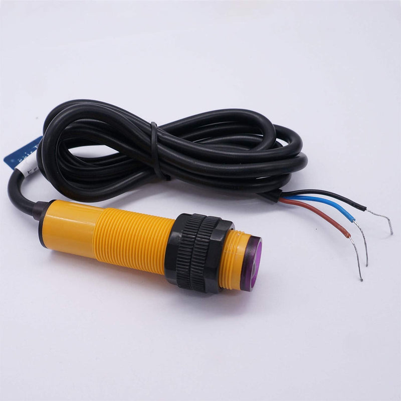 Taiss/30 cm Adjustable M18 Diffuse photoelectric Switch Sensor Optical dc Three Lines NPN NC(Normally Closed) Proximity Switch 6-36VDC E3F-DS30B2