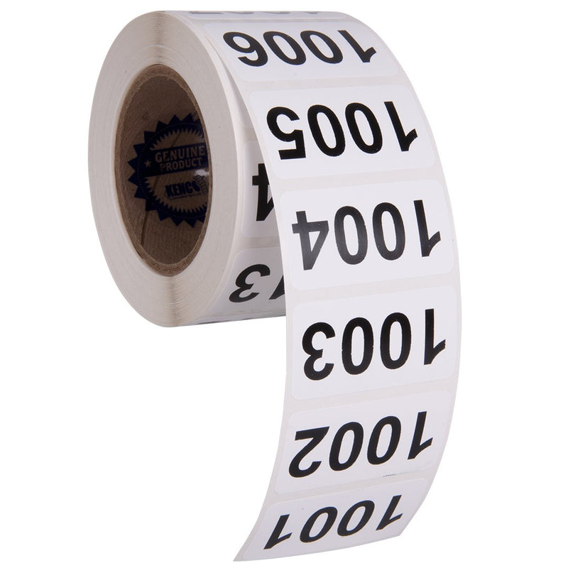 Consecutively Numbered Labels Self Adhesive Durable Vinyl- Measure: 2" X 1" by Kenco (ROLL 1001-1500) ROLL 1001-1500