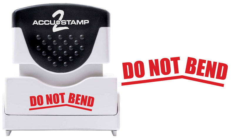 AccuStamp 2 Message Stamp with Shutter, 1-Color, DO NOT Bend, 1-5/8" x 1/2" Impression, Pre-Ink, Red Ink (035633)