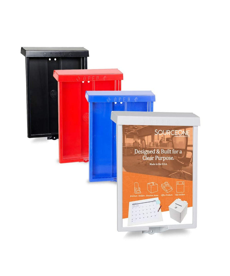 Source One Outdoor Real Estate Style Brochure Holder Color Variety White, Black, Red & Blue Options Available 1 Pack