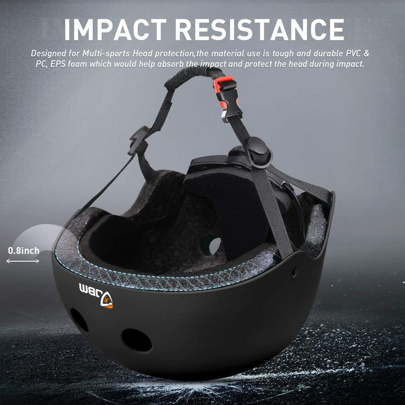 JBM Skateboard Helmet Impact Resistance Ventilation for Multi-Sports Cycling Skateboarding Scooter Roller Skate Inline Skating Longboard Black Small