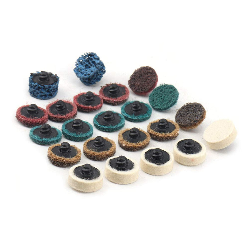 68Pcs 1 inch Quick Change Sanding Discs Set Fine Medium Coarse Grit Discs Surface Conditioning Discs R-Type Quick Change Disc with 1/4'' Shank Disc Pad Holder for Die Grinder