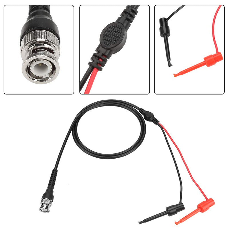 BNC to Dual Testing Plunger Hook Coax Machine Test Lead Coaxial Cable Grabbers Oscilloscope Probes for Test Work