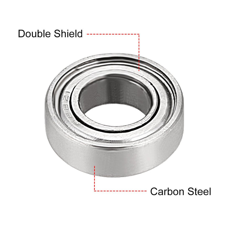 uxcell 688ZZ Ball Bearing 8mm x 16mm x 5mm Double Shielded 688-2Z 2080088 Deep Groove Bearings, Carbon Steel (Pack of 20)