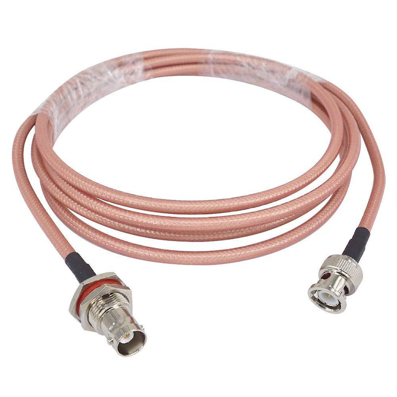 Boobrie BNC Connector Cable RF Coaxial Adapter Extension Cable BNC Male to BNC Female Bulkhead Cable 78.7 Inch Low Loss RG142 Cable BNC Adapter Cable Male to Female Coax Cable for CCTV Antenna etc 2M