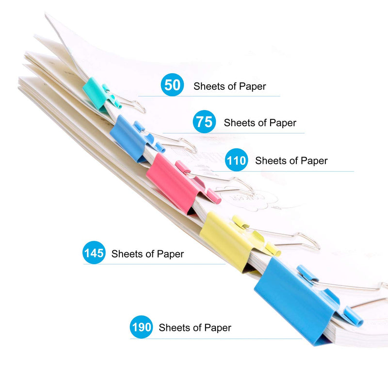Binder Clips, 100PCS Binder Clips Assorted Sizes [2021 Upgrade] Large, Medium, Mini Binder Clips Combination, can use for Office, Home, School