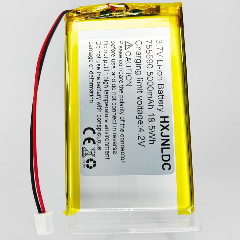 DC 3.7V 5000mAh 755590 li-ion Lithium Ion Polymer Battery Replacement for DIY 3.7-5V Electronic Product, Mobile Energy Storage Power Supply