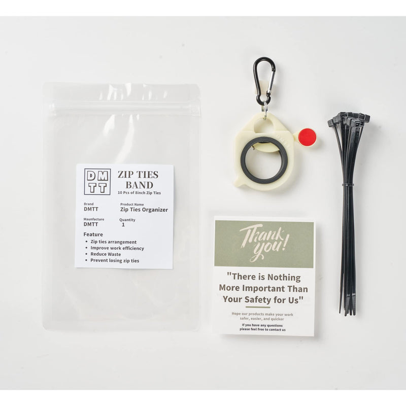 DMTT Zip Tie Organizer Band with 10 Pcs of 8 inch Black Zip Ties for Cable ties Arrangement and Waste Reduction. DMTT_01 Zip Ties Band_001 1- 1 Pc