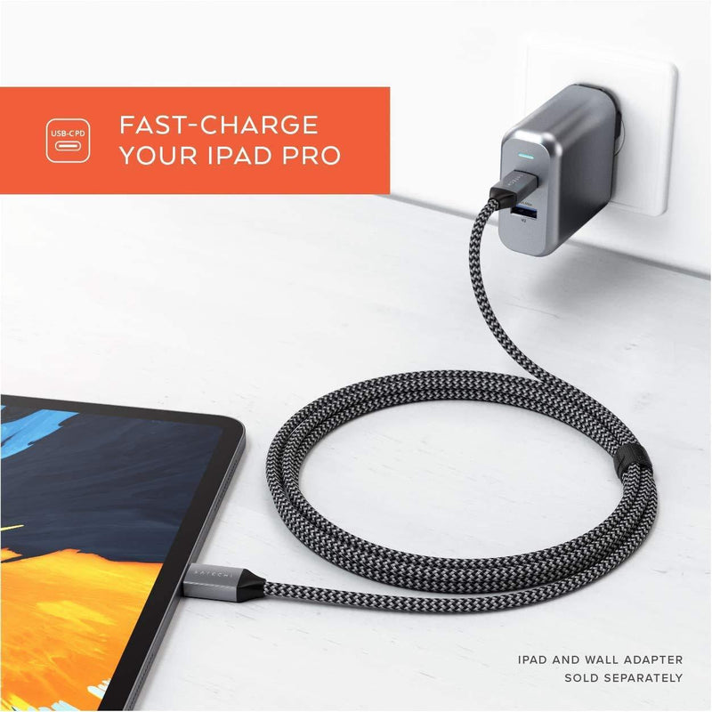 Satechi USB-C to USB-C 100W Charging Cable for USB Type-C Devices - 6.5 Feet (2 Meters) - Compatible with 2020/2019 MacBook Pro, 2020/2018 iPad Pro, 2020/2018 MacBook Air Updated
