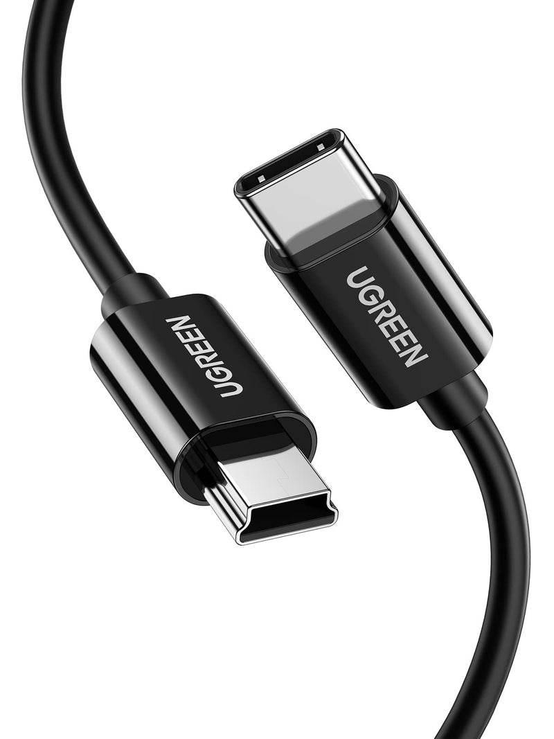 UGREEN Mini USB to USB C Cable 3FT Mini USB to Type C Compatible with Digital Camera MP3 Player GPS Receiver and More Mini B Devices PVP Black 1.0 Meters