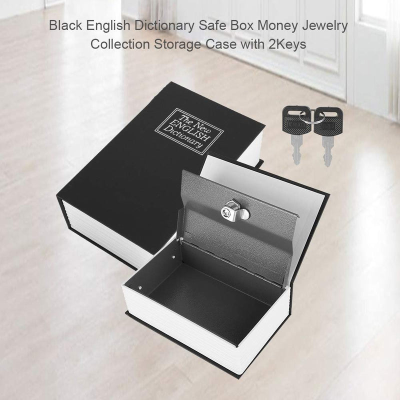 Book Safe Box, Secret Dictionary Hidden Cash Money Box, Key Lock, Jewelry Case with 2 keys