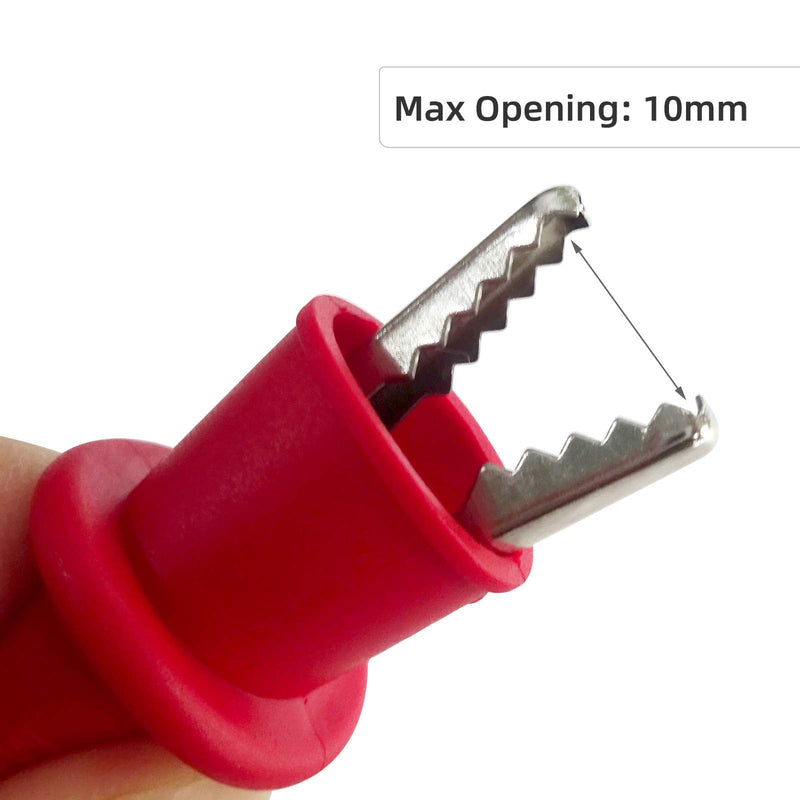 Peakelect 4PCS Insulated Alligator Clips Electrical Crocodile Clamps PVC Shell for Multimeter Test Lead Meter Probe red & Black