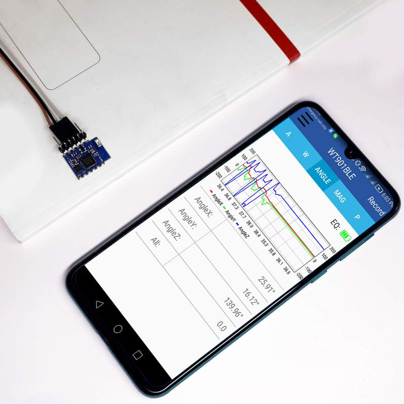 [Bluetooth 5.0 Accelerometer+Inclinometer] WT901BLE MPU9250 High-Precision 9-axis Gyroscope+Angle(0.05° Accuracy)+Magnetometer with Kalman Filtering, 50Hz Low-Power 3-axis AHRS IMU Sensor for Arduino