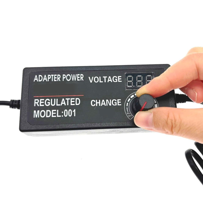 JZK Voltage Adjustable Power Supply DC 3-12V 5A with Digital Display, 60W Max 100-240V AC to DC 3V 4V 4.5V 5V 6V 7V 8V 9V 10V 12V Universal Power Supply Transformer Converter
