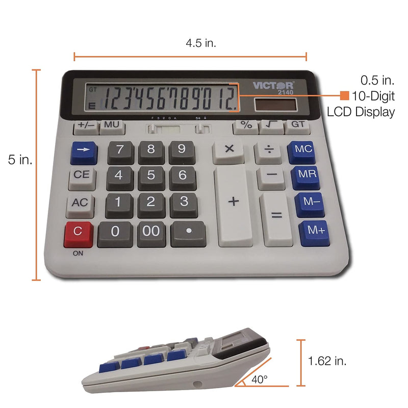 Victor 2140 2140 Desktop Business Calculator, 12-Digit LCD