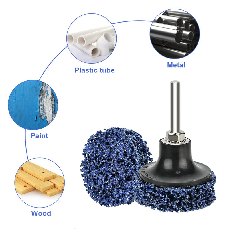 CSD disc grinding disc, cleaning disc set with disc pad holder, diameter 50 mm, coarse grinding disc, surface processing or paint removal, polishing for drilling, roller sanding disc (10 pieces, blue), 10 pieces - 50 mm