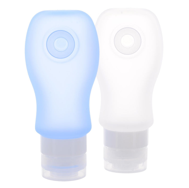 3-Pack (Blue, Clear) Best Travel Bottles 3 oz Set with Bag - Shampoo Travel Containers