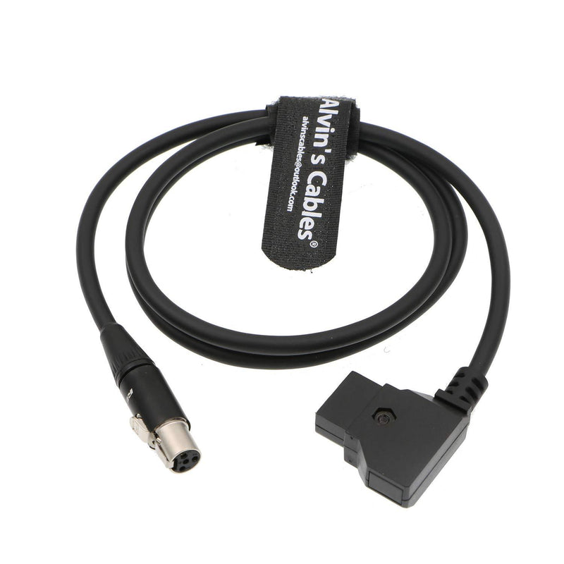 Alvin's Cables 12V TV Logic Monitor Power Cable Mini XLR 4 Pin Female to D Tap for Cameras Monitor Straight Cable