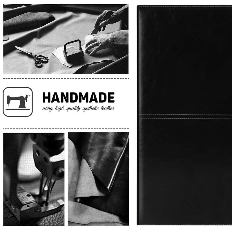 Toplive Padfolio 3 Ring Binder (1'' Round Ring) Business Portfolio Folder for Interview, Conference and Presentation, Black 3 Ring Letter Size Binder
