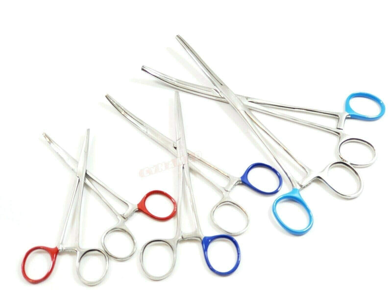 Premium Hemostat Locking Forceps 3 Curved and 3 Straight Stainless Steel