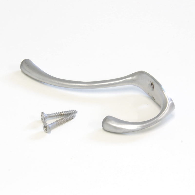 RCH Hardware HK-BR2564-60 Brass Wall Hook, 2.4 Inch, Satin Chrome