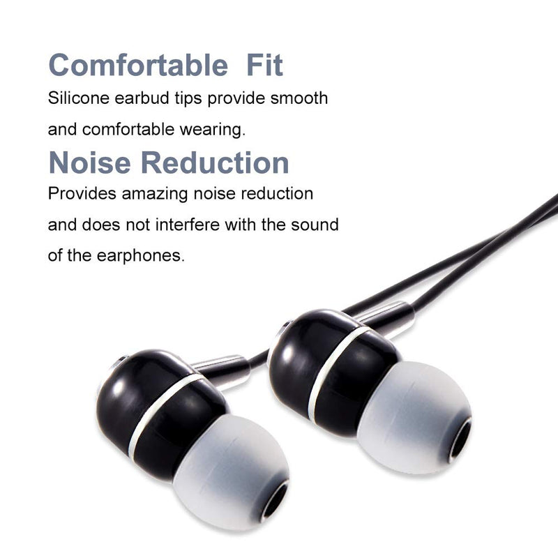 Earbud Tips Soft Silicone Earbuds Replacement Tips Fit for in-Ear Headphones(Inner Hole from 3.8mm - 4.0mm Earphones) 9 Pairs S/M/L,Gray/Black Small/Medium/Large Transparent Black