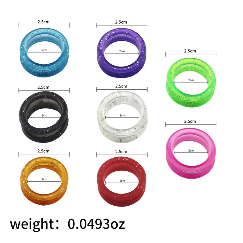 16Pcs Soft Silicone Scissors Finger Rings Silicone Pet Shears Ring Shear Grips Inserts Finger Protector Soft Silicone Accessories (Red/Blue/Purple/Orange/Black/Pink/Transparant/Green)
