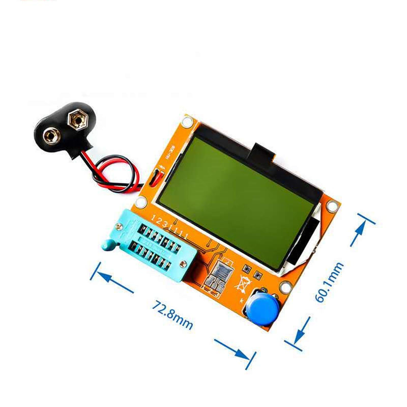 FainWan Multifunction LCR-T4 Mega328 Transistor Tester Diode Triode Capacitance ESR Meter MOS PNP/NPN M328 with Inductance Capacitor ESR Testing Function Green Backlight LCD Display