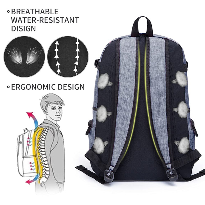 Rickyh style School Backpack Travel Bag for Men & Women, Lightweight College Back Pack with Laptop Compartment One_Size Denim Grey