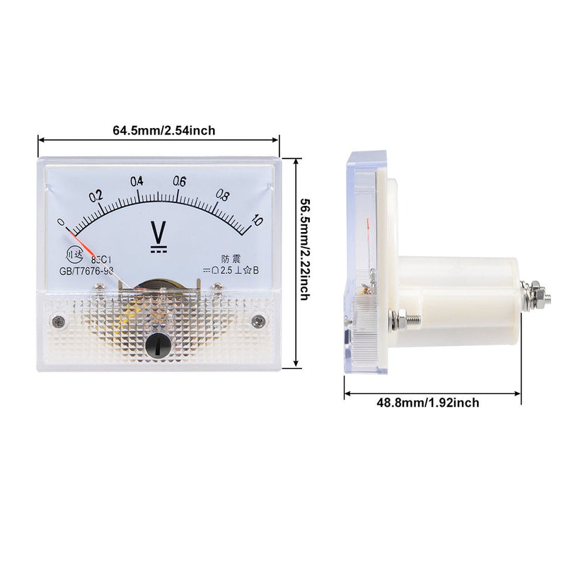 uxcell DC 0-1V Analog Panel Voltage Gauge Volt Meter 85C1 2.5% Error Margin