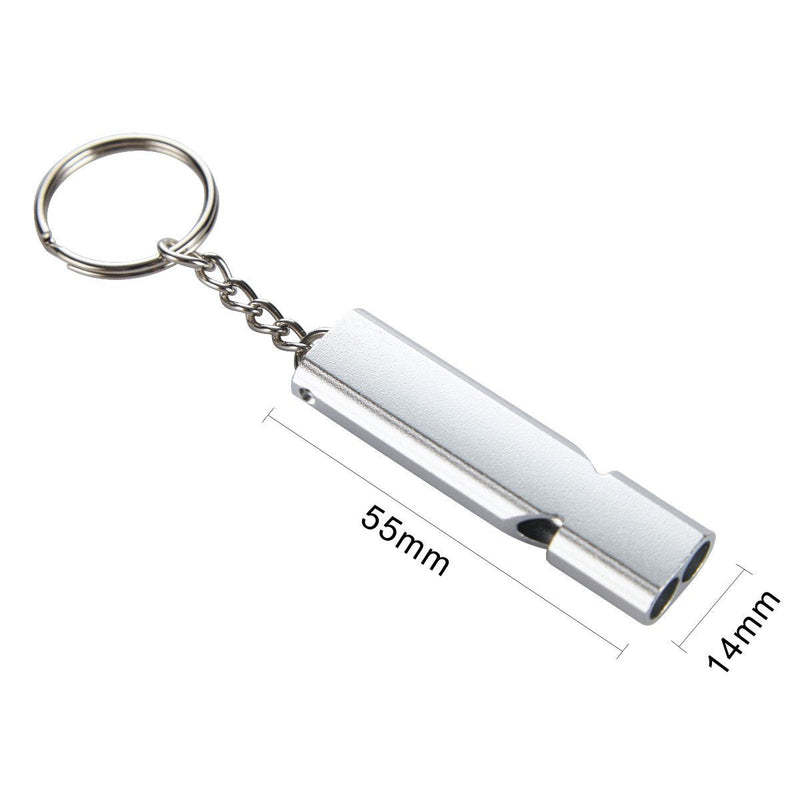 Noopel Emergency Whistles Lifeguard Safety Whistle with Lanyard and Keychain for Outdoor Camping Hiking Boating Hunting Fishing Kayak Kids Rescue Signaling Loud Survival Whistle 2 Pack Silver