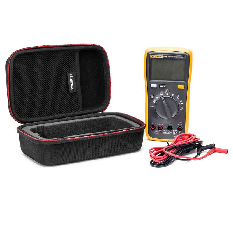 RLSOCO Carrying case for Fluke 117/115/116/114/113/177/178/179 Digital Multimeter and Fits for Fluke 101/106/107/ F15B+F17B+F18B+ and More(with DIY Foam) Red zip
